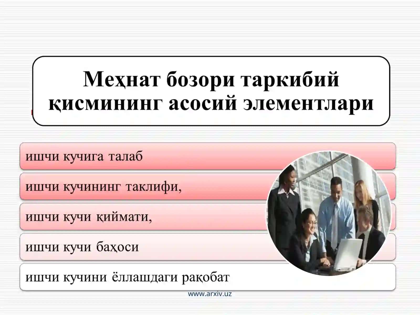 Меҳнат бозори тушунчаси ва унинг ижтимоий – иқтисодий моҳияти 4
