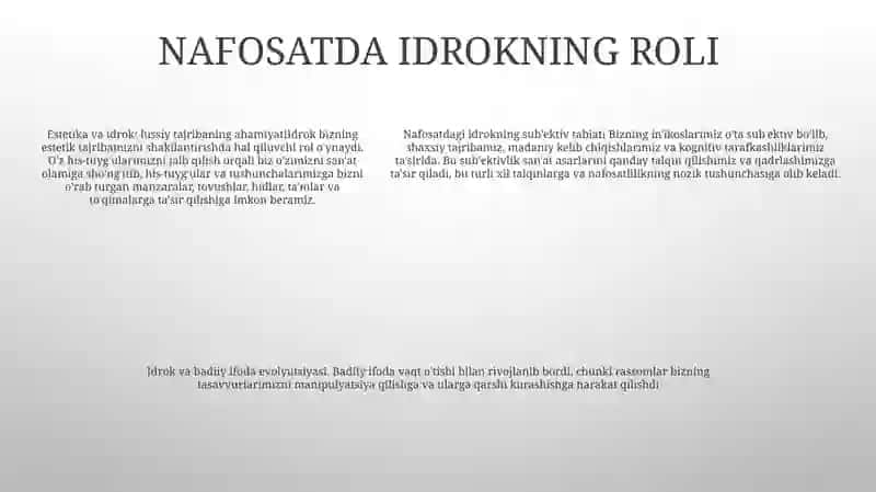Nafosat Falsafasi Estetika 4