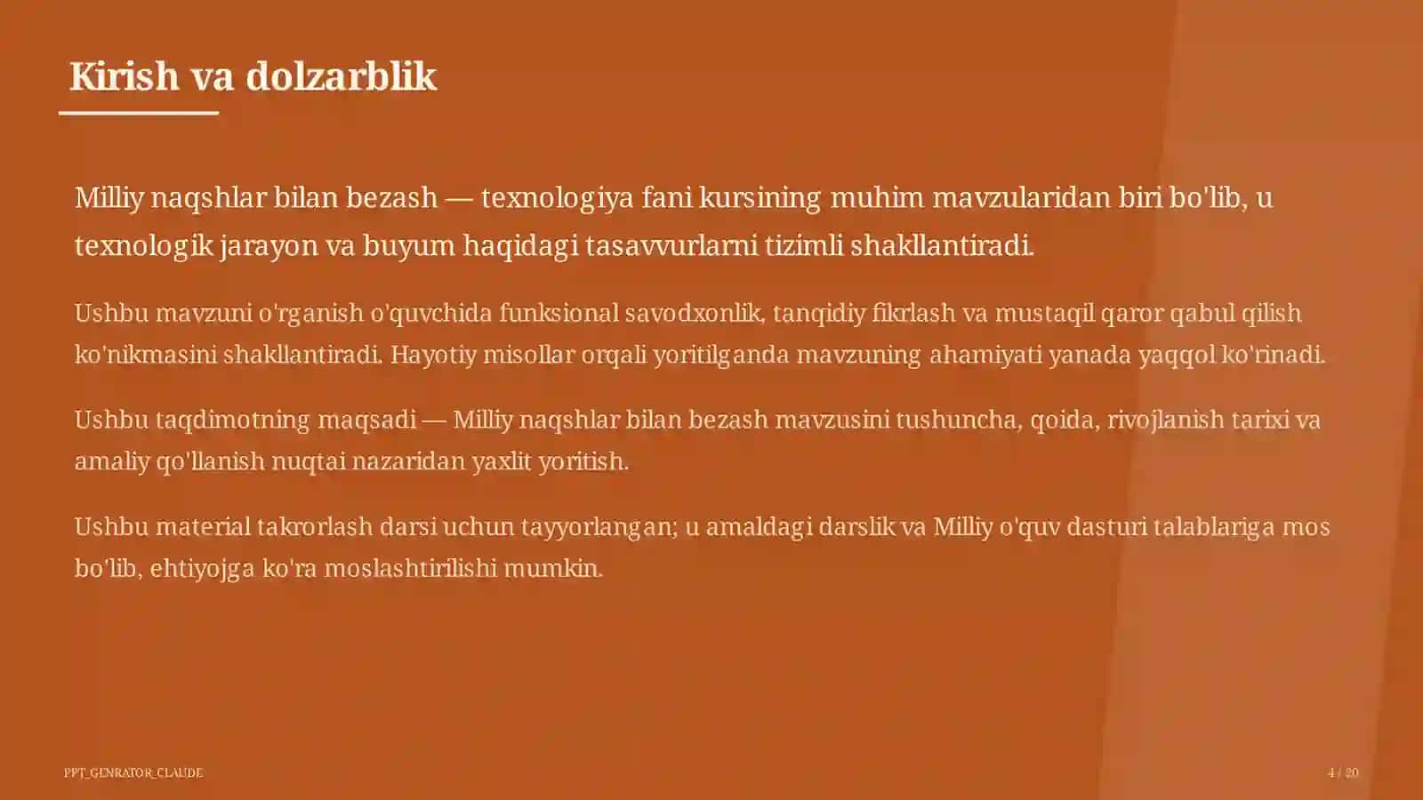 Milliy naqshlar bilan bezash (3-sinf) 4