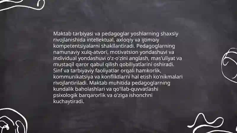 Yoshlarning shaxs sifatida shakllanishida tarbiyaning roʻli 4