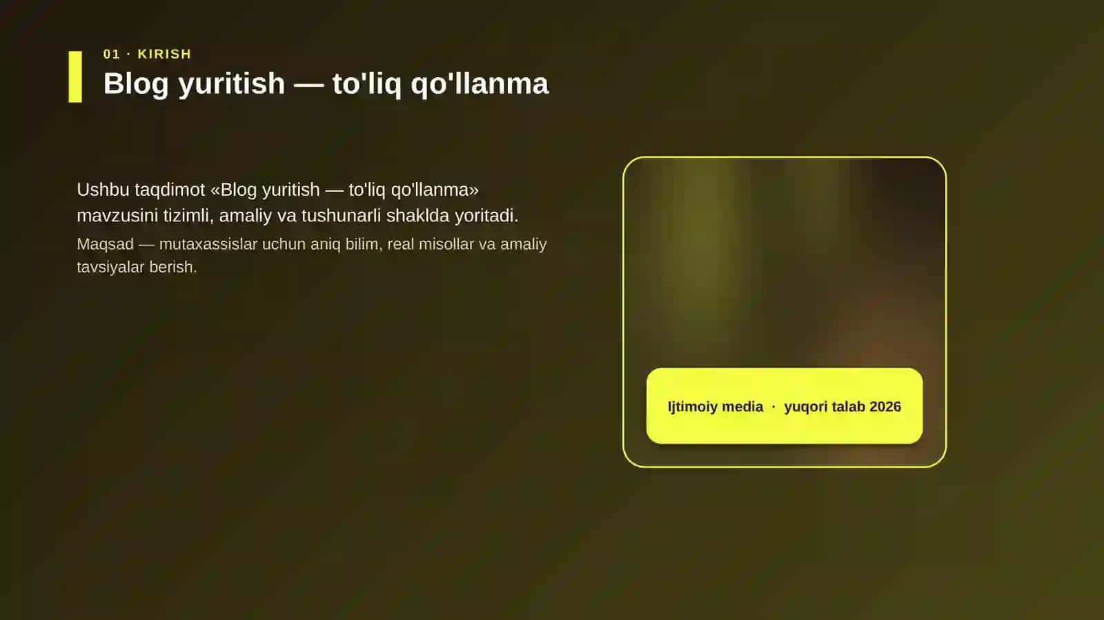 Blog yuritish — to'liq qo'llanma 4