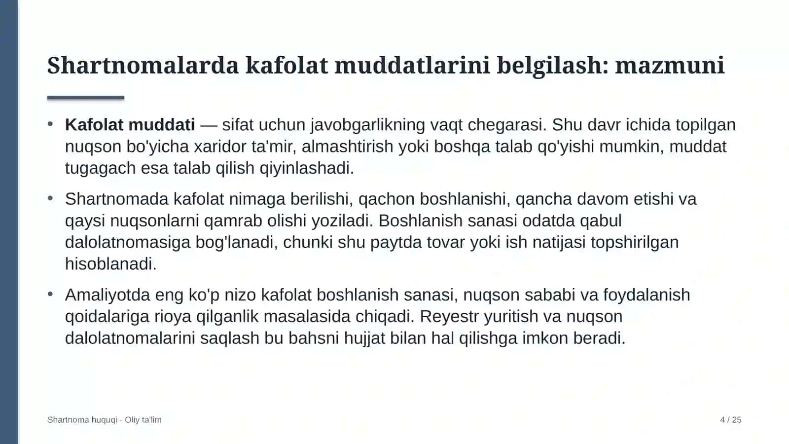 reklama agentliklarida shartnomalarda kafolat muddatlarini belgilash 5983 4