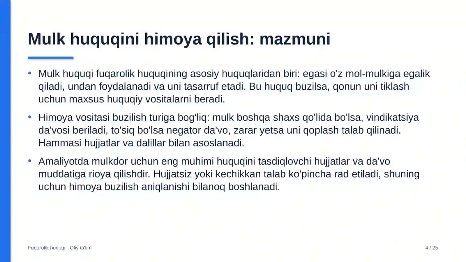 Ko'p qavatli uylar qurilishida mulk huquqini himoya qilish 4
