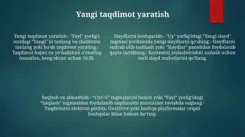 Kompyuterda Power Point Da Ishlash 4