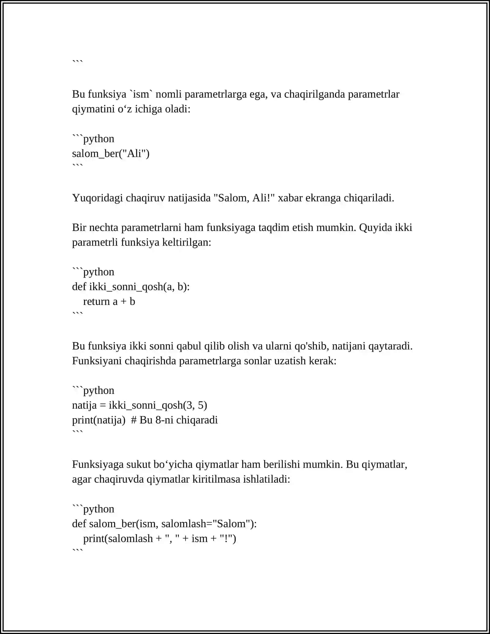 PYTHON DASTURLASH TILIDA FUNKSIYALAR 4