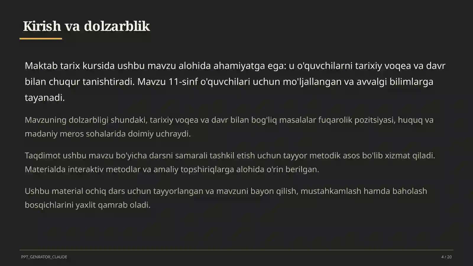 Mustaqil O'zbekistonning davlat ramzlari va Konstitutsiyasi (11-sinf) 4