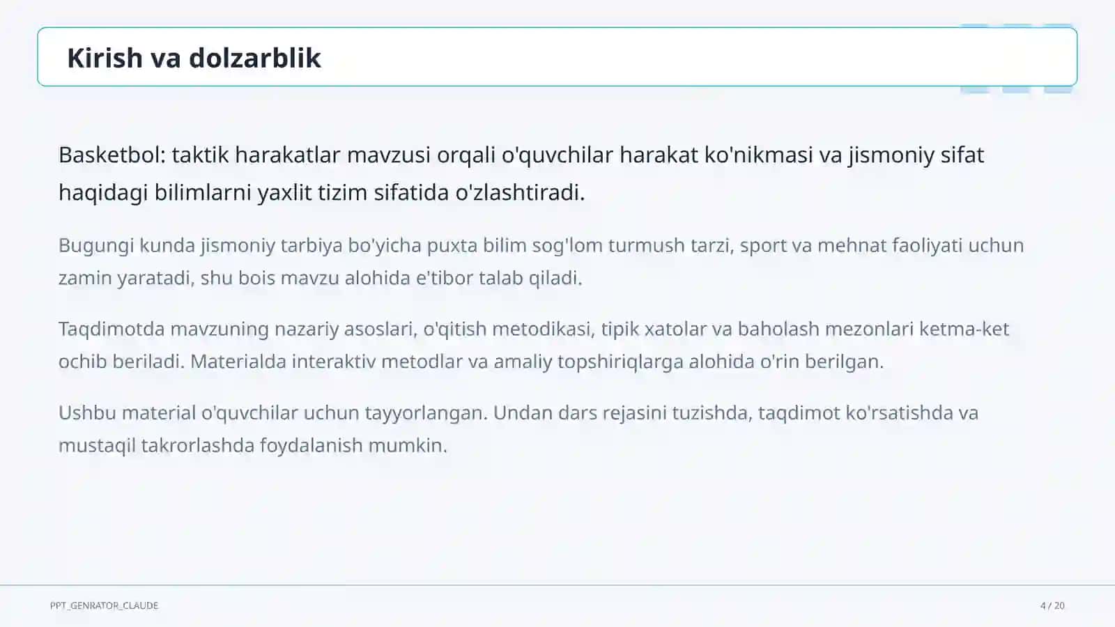 Basketbol: taktik harakatlar (8-sinf) 4