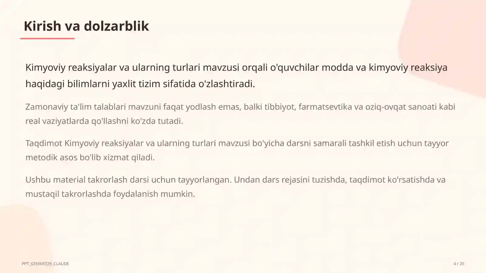 Kimyoviy reaksiyalar va ularning turlari (7-sinf) 4