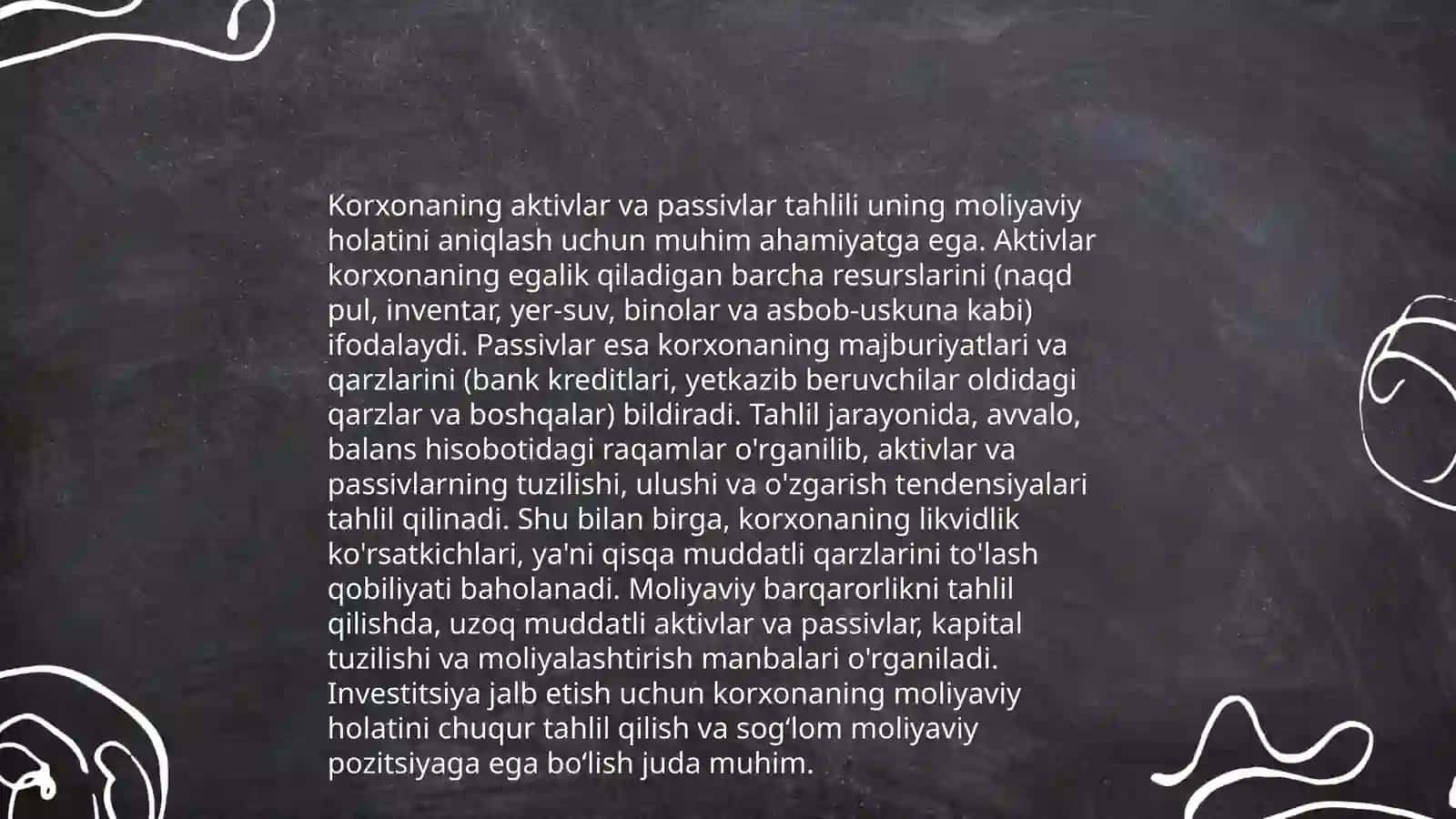 Korxonaning moliyaviy holati 4