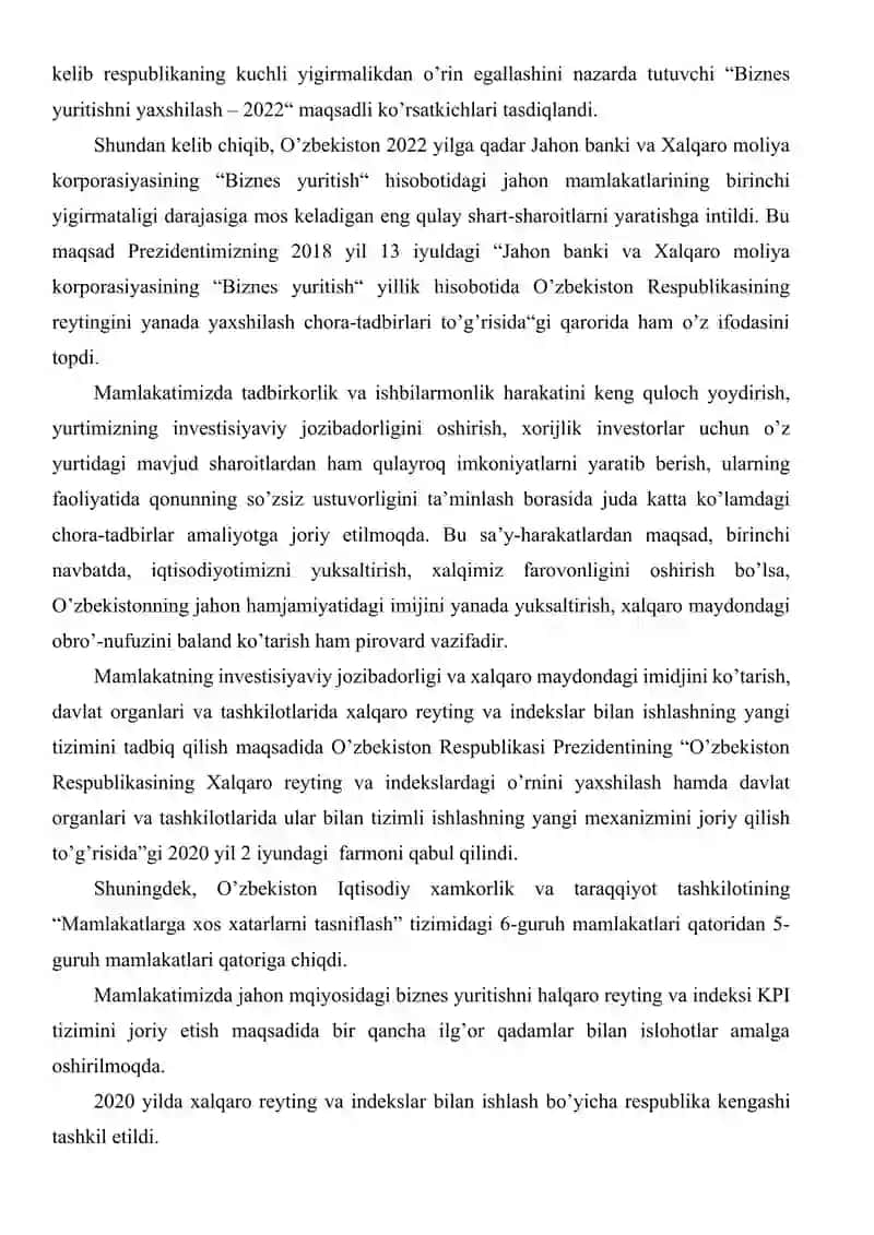 O’zbekiston Respublikasining xalqaro reyting va  indekslardagi o’rni va nufuzining ortib borishi 4