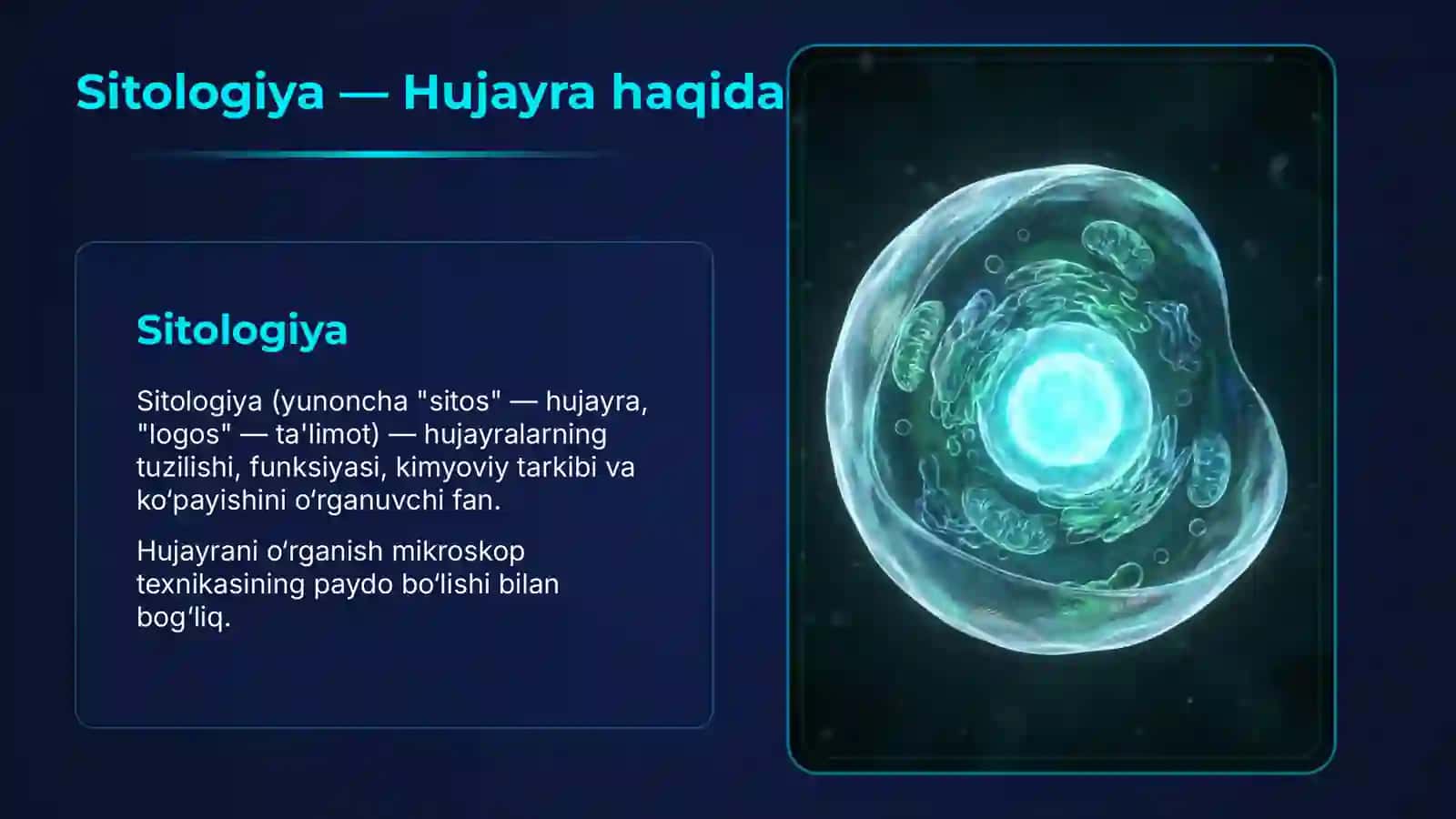 9-SINF BIOLOGIYA II BO‘LIM. Hujayra haqidagi ta'limot 4