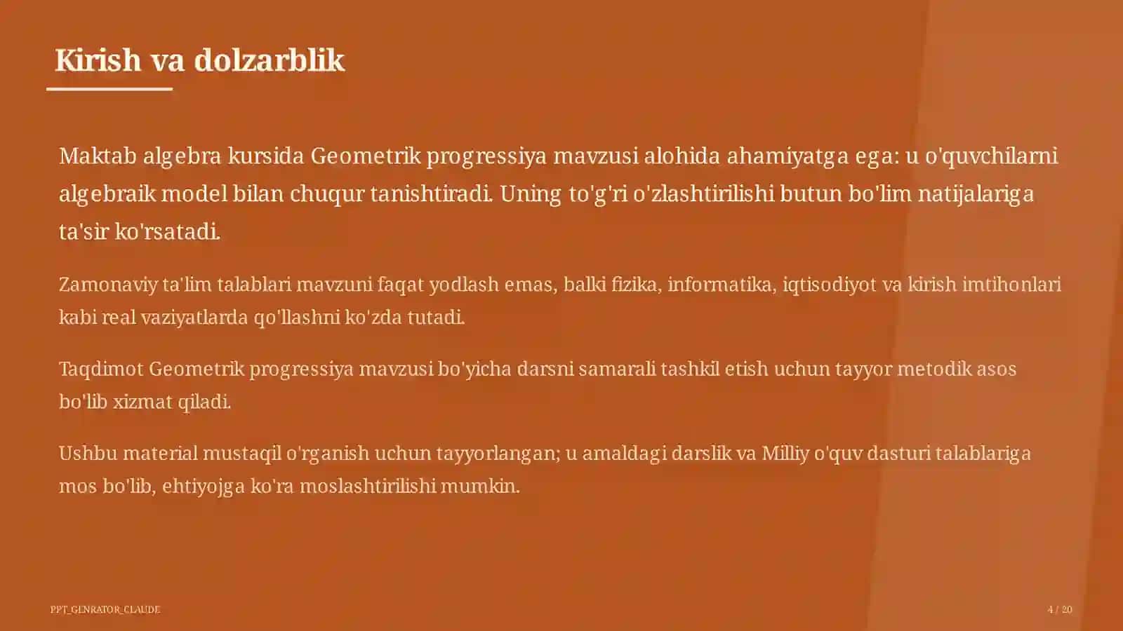 Geometrik progressiya (9-sinf) 4