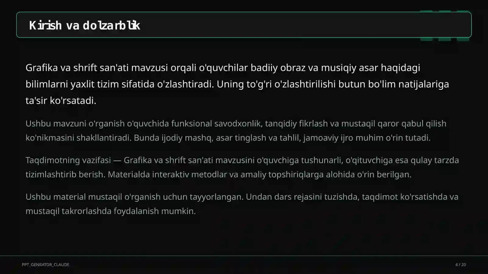 Grafika va shrift san'ati (6-sinf) 4