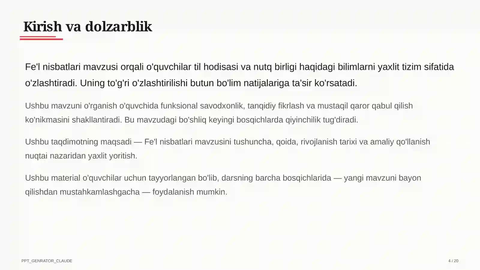 Fe'l nisbatlari (7-sinf) 4