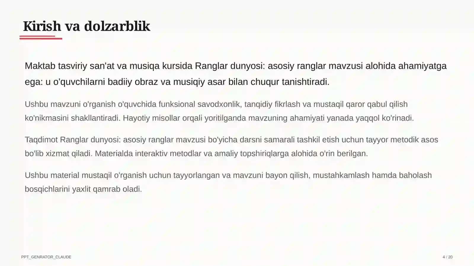 Ranglar dunyosi: asosiy ranglar (1-sinf) 4