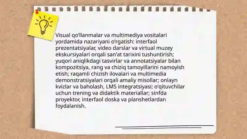 Tasviriy san'atning nazariy asoslarini o'rganishning samarali yo'llari va metodlari 4