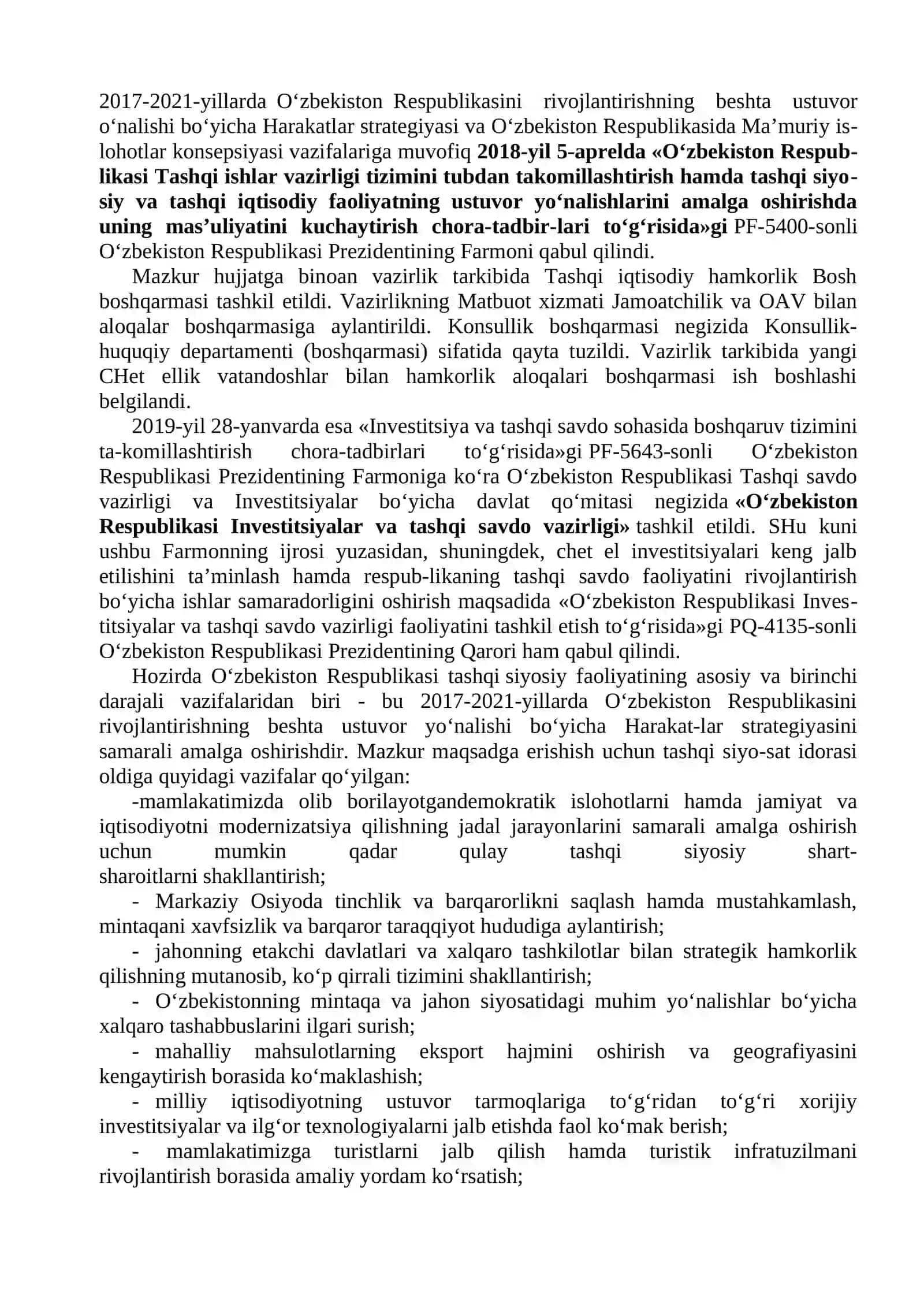 Mustaqil O‘zbekistonning tinchliksevar tashqi siyosati va jahon hamjamiyatiga qo‘shilishi 4