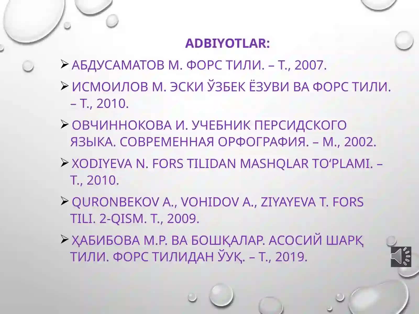 SHARQ TILLARI ASOSLARI 4