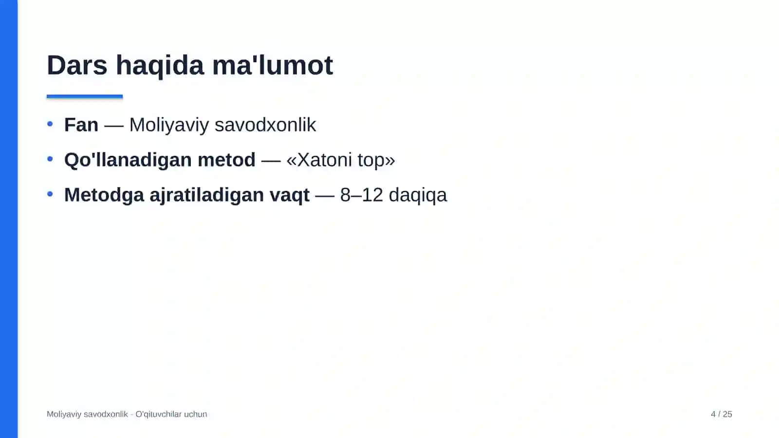 moliyaviy savodxonlik darslarida xatoni top metodidan foydalanish 3155 4
