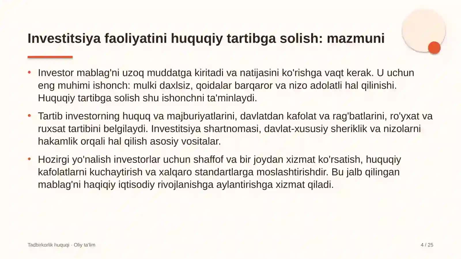 Chorvachilik xo'jaliklarida investitsiya faoliyatini huquqiy tartibga solish 4