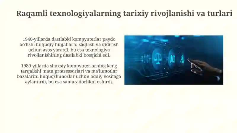 Yurisprudensiyada raqamli texnologiyalardan foydalanish 4