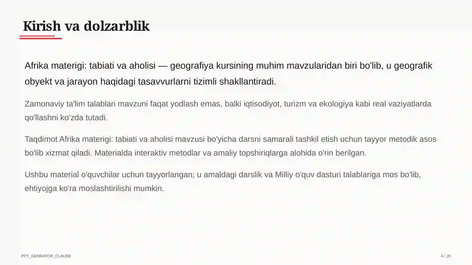 Afrika materigi: tabiati va aholisi (7-sinf) 4