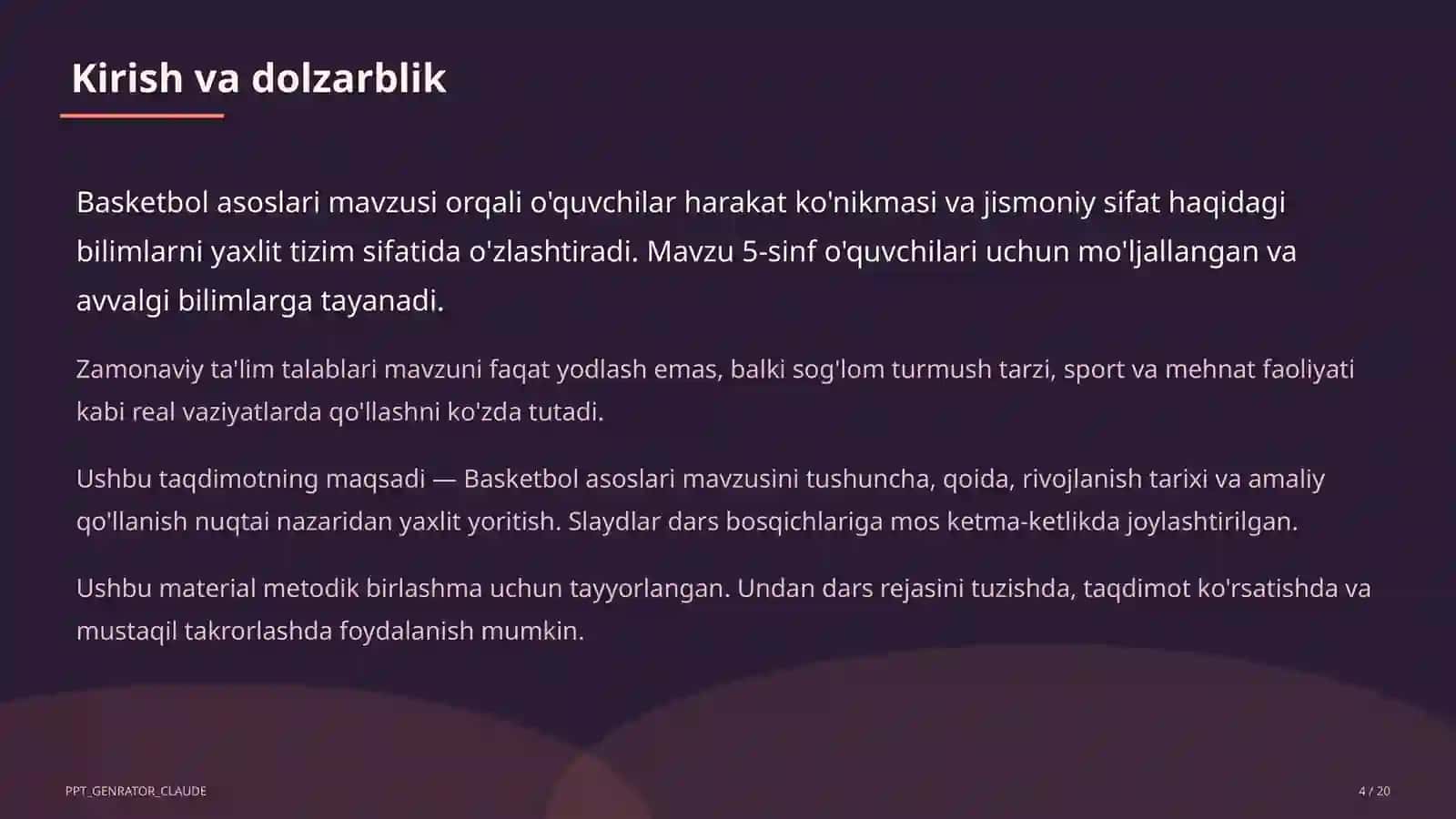 Basketbol asoslari (5-sinf) 4