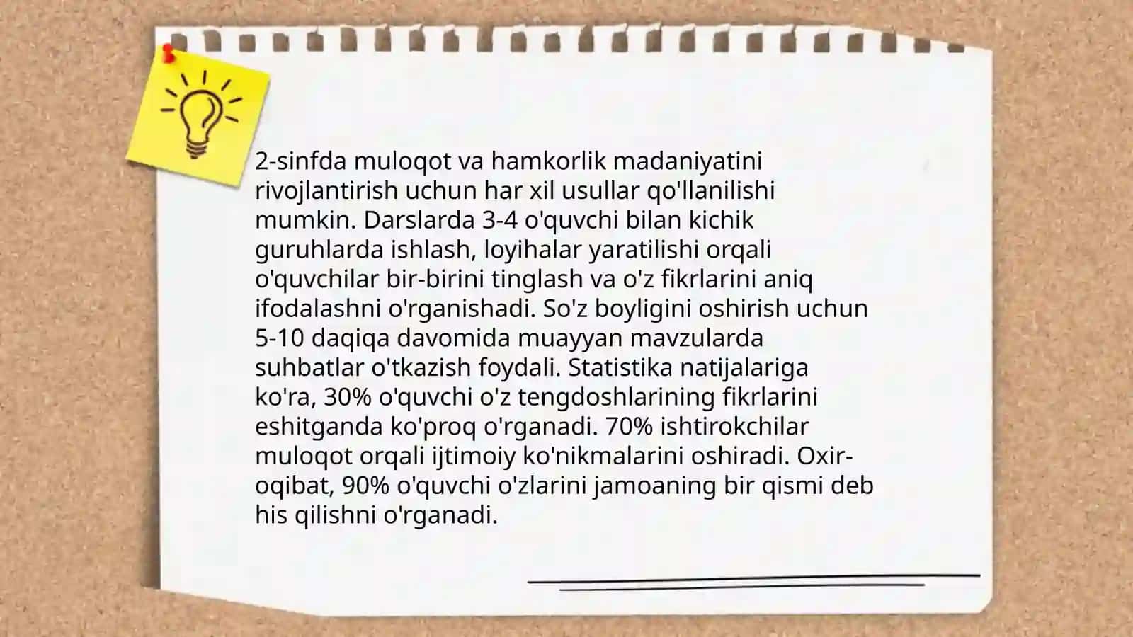 Boshlang'ich sinflarda o'quvchilar jamoasini shakllantirish bosqichlari 4
