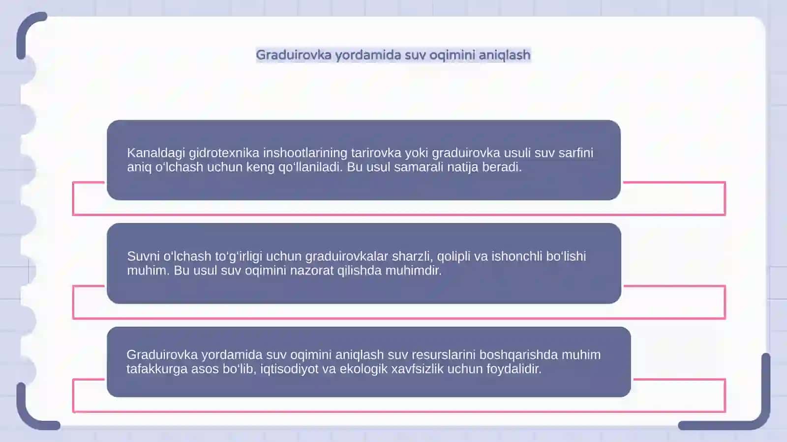 Kanaldagi gidrotexnika inshootlarining tarirovka 4
