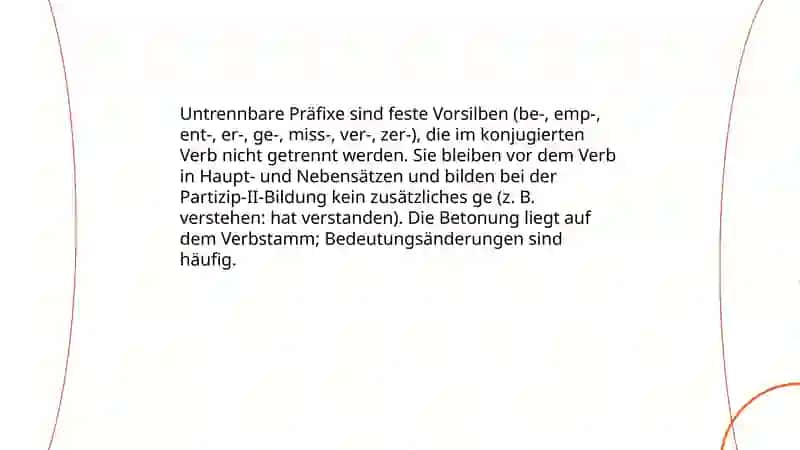 Trennbare und untrennbare Präfixen 4