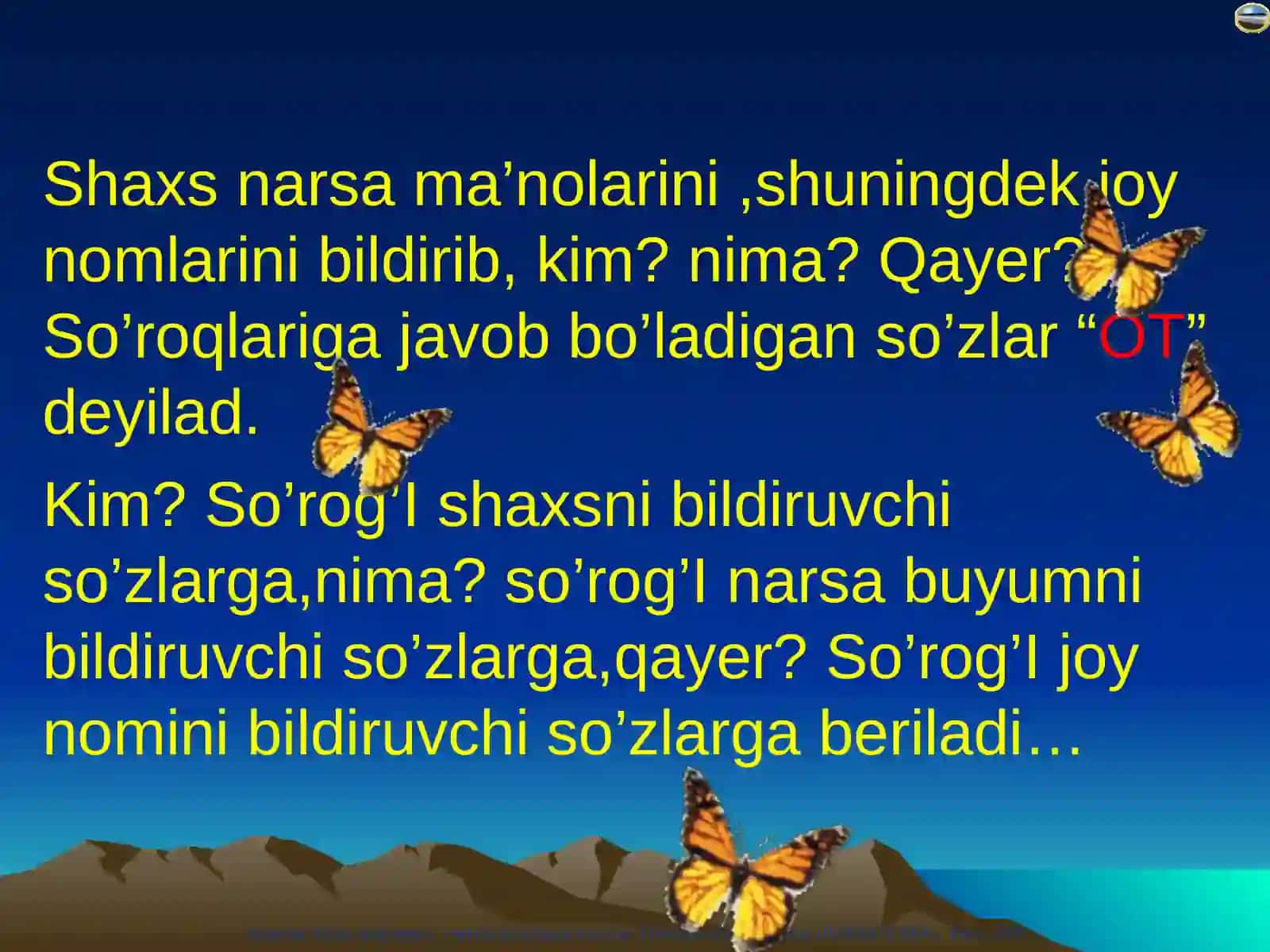 “OTNI O’RGATISH TIZIMI. OTNING LEKSIK VA GRAMMATIK MA’NOSI USTIDA ISHLASH” 4