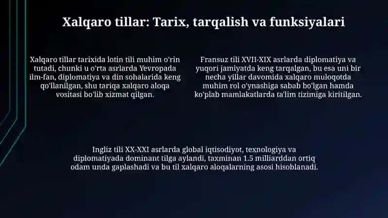 Millatlararo tillar 4
