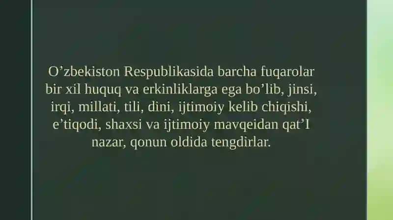 O’zbekistondai inson huquqlari va erkinliklari 4