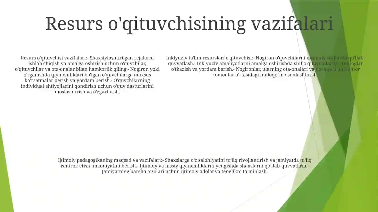 Inklyuziv Ta‘Lim Tizimida Faoliyat Yurituvchi Resurs O‘Qituvchi Va Ijtimoiy Pedagogikaning Maqsad Va Vazifalari 4