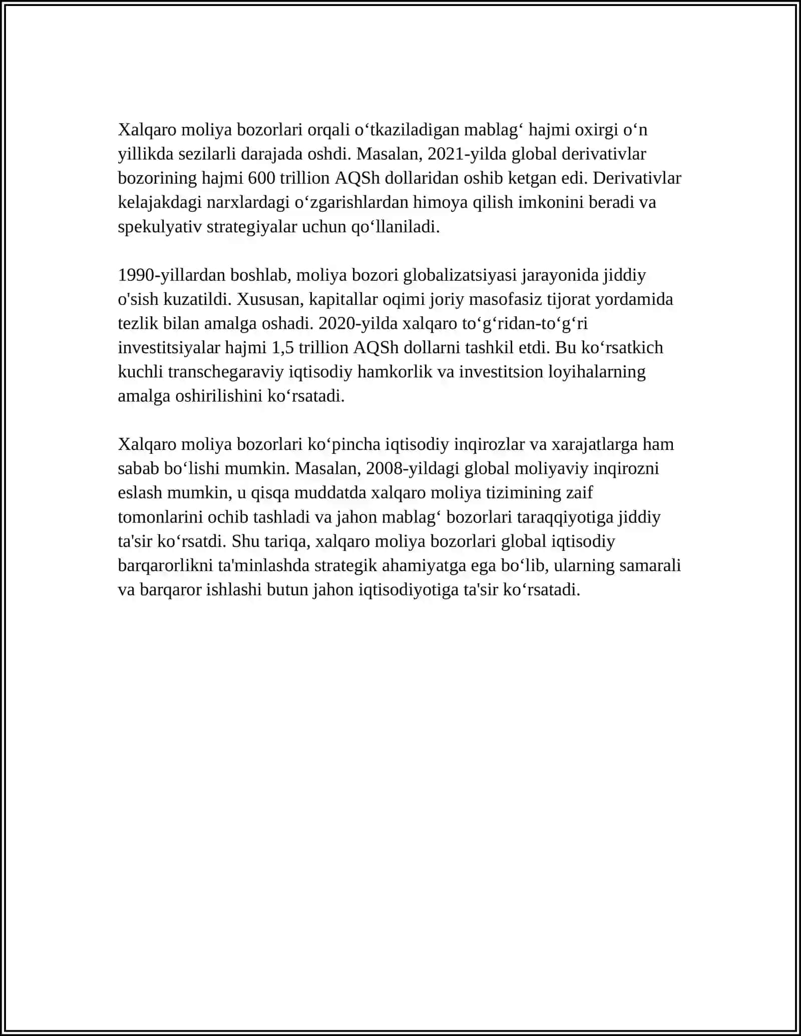 JAHONDA IQTISODIYOTDA GLOBALASHUVIDА MOLIYANING MOHIYATI 4