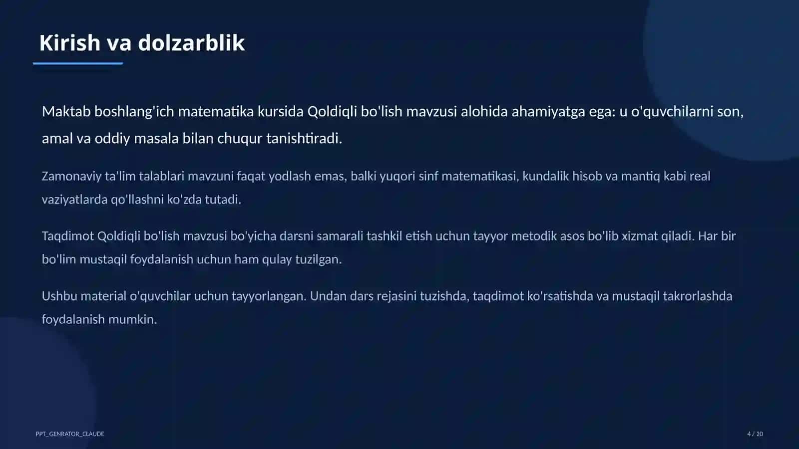 Qoldiqli bo'lish (3-sinf) 4