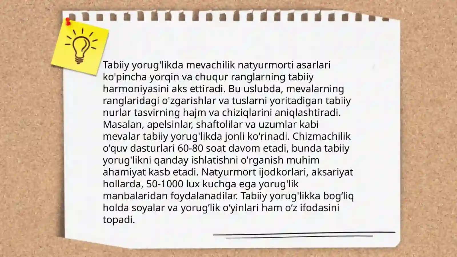 Yozgi mevalar asosida natyurmort ishlash 4