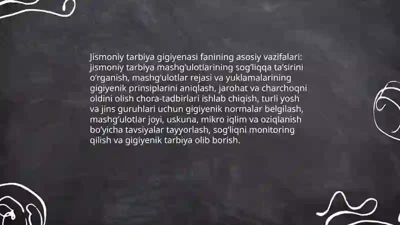 Jismoniy tarbiya gigiyenasi fanining maqsadi hamda vazifalari 4