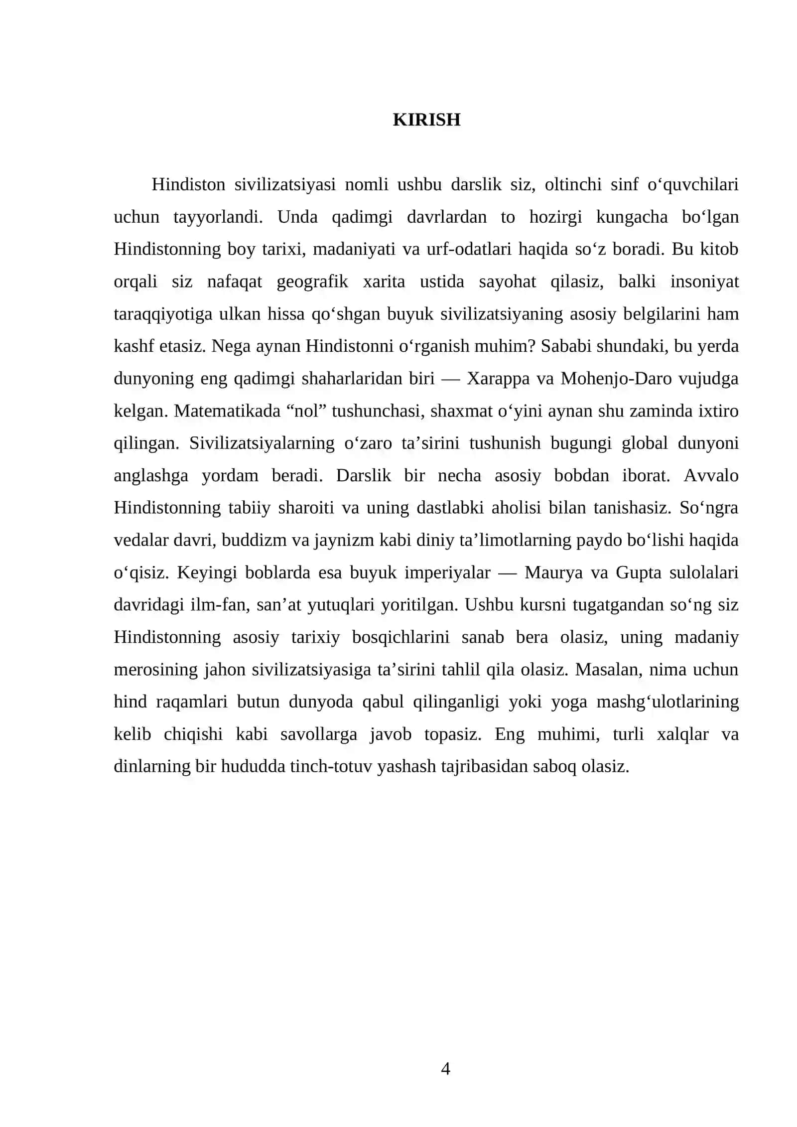 HINDISTON SIVILIZATSIYASI. 6- SINF 4