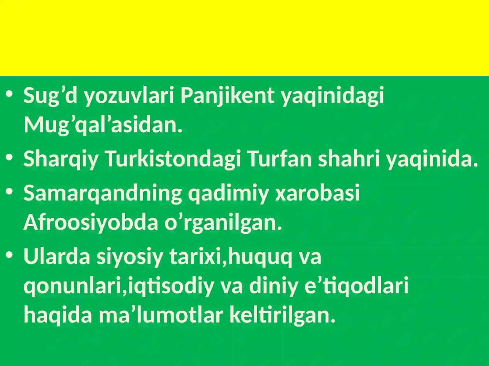 ASAKA TUMAN 9-UMUMTA’LIM MAKTABI TARIX FANI O’QITUVCHISI 4