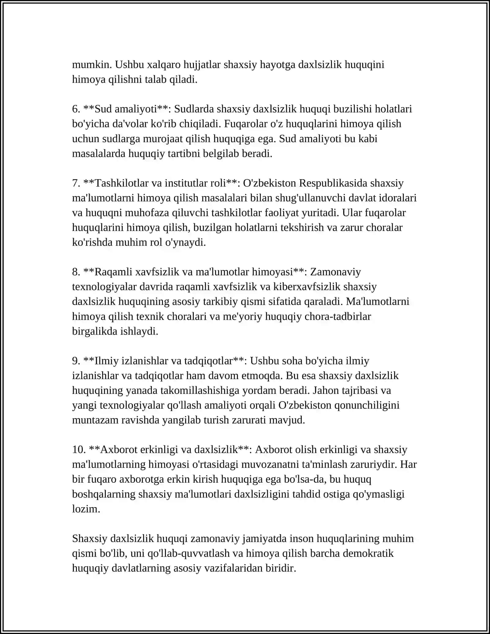 O‘ZBEKISTON RESPUBLIKASI KONSTITUTSIYASIDA SHAXSIY HUQU VA ERKINLIKLAR 4