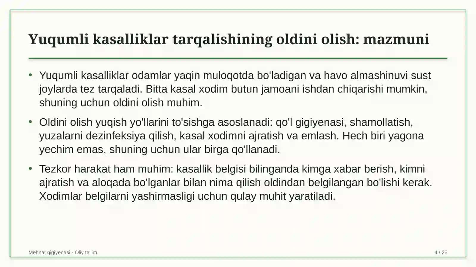 soliq maslahatchilari tashkilotlarida yuqumli kasalliklar tarqalishining oldini olish choralari 8032 4