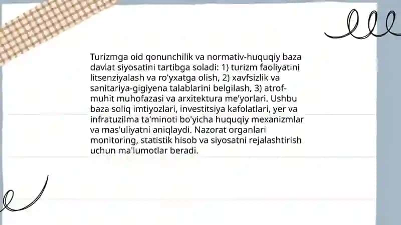 Turizmni rejalashtirishda davlatning roʻli 4