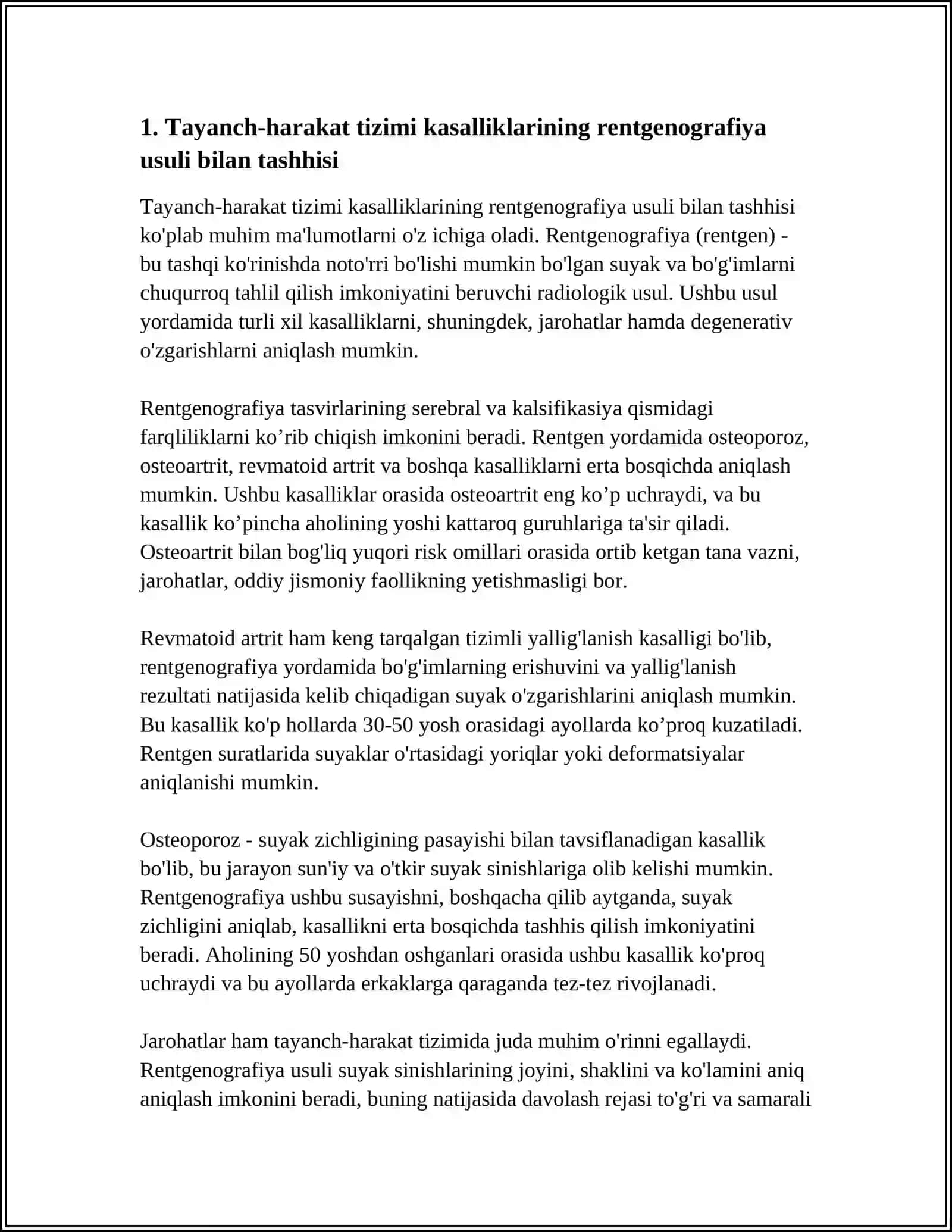TAYANCH HARAKAT TIZIMI KASALLIKLARNI TASHHISLASH USULLARI 4