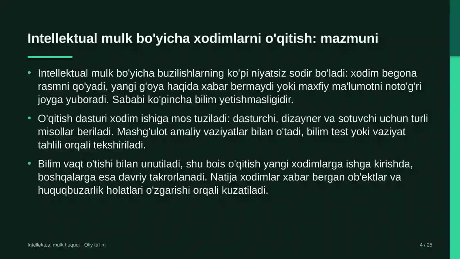 oilaviy poliklinikalarda intellektual mulk bo'yicha xodimlarni o'qitish 5787 4
