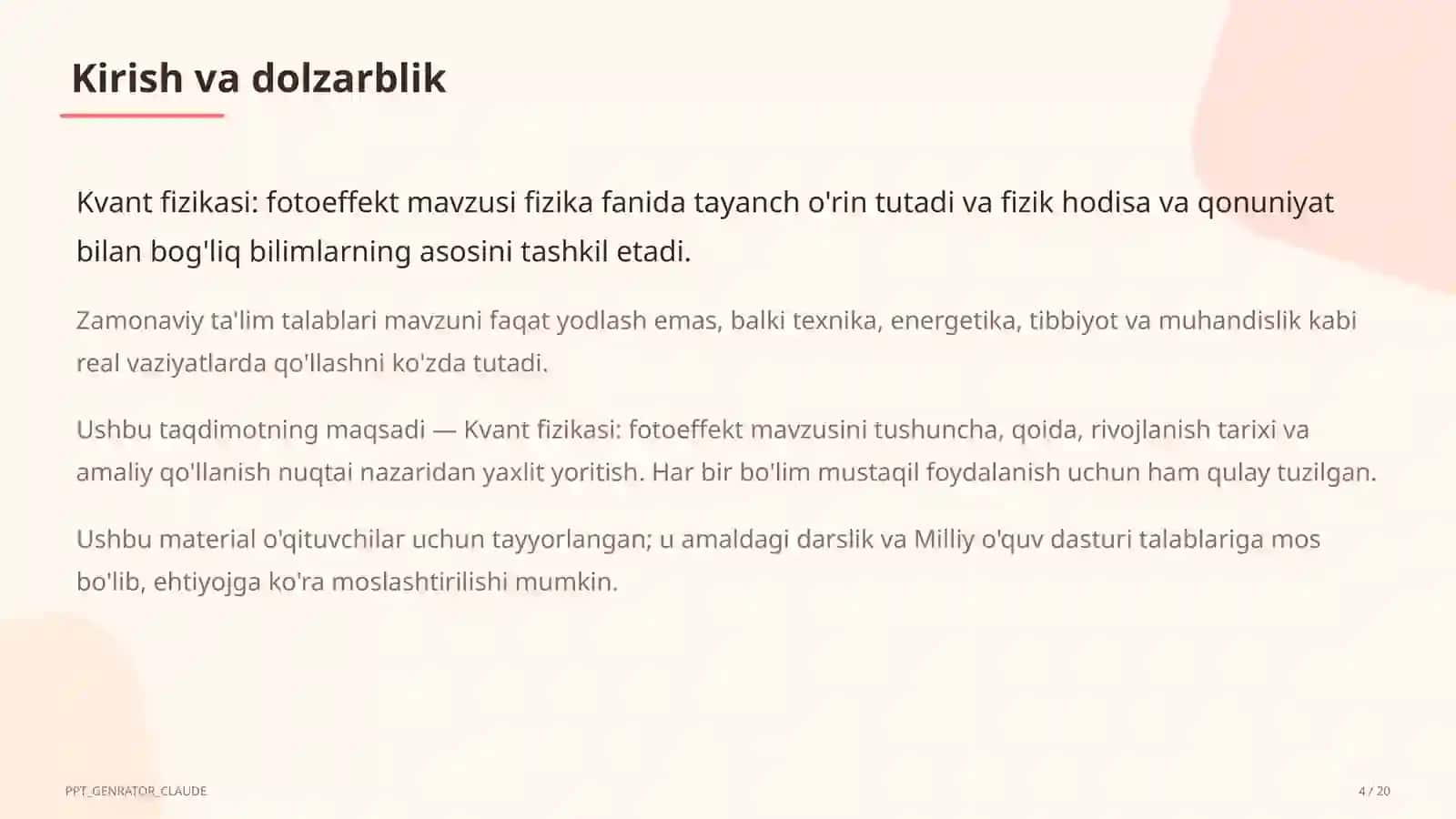 Kvant fizikasi: fotoeffekt (11-sinf) 4