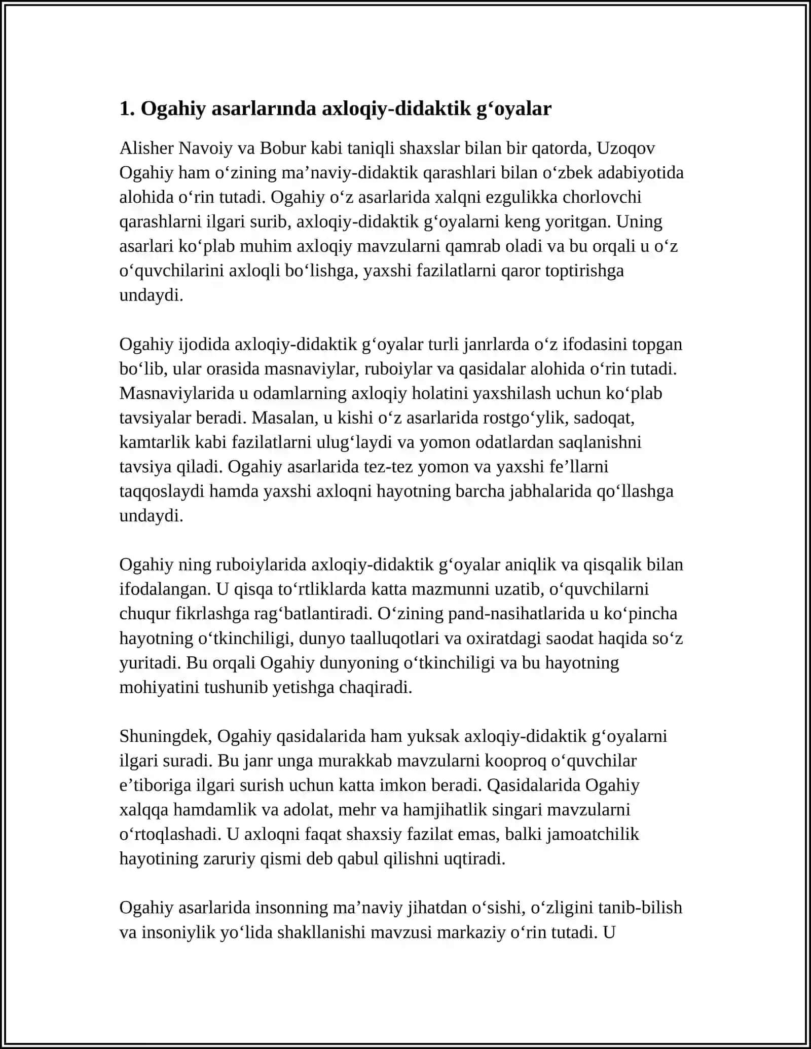 Ogahiyning Ijodida Xalqni Ezgulikka Chorlochi Qarashlari 4