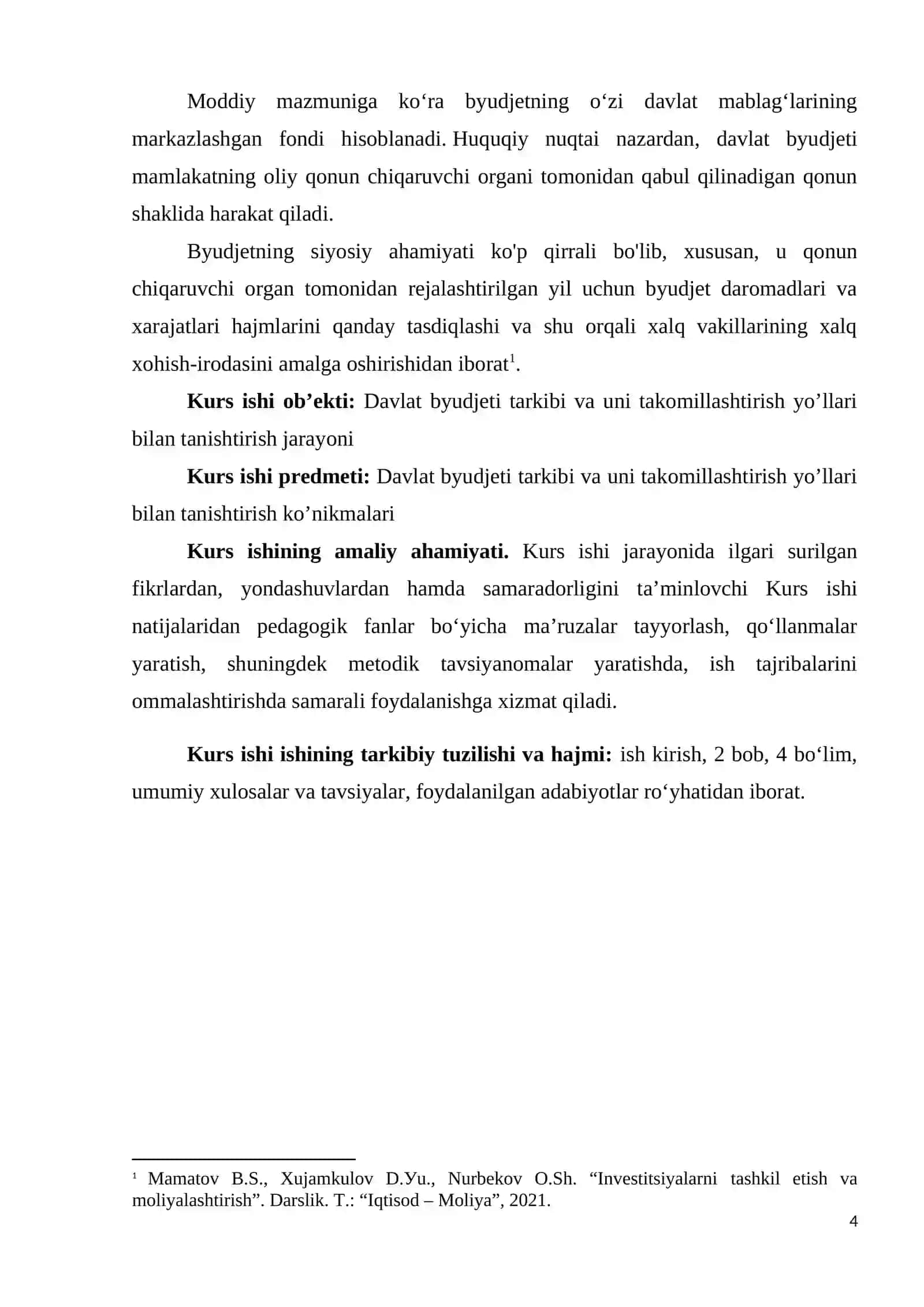 Davlat byudjeti tarkibi va uni takomillashtirish yo’llari 4