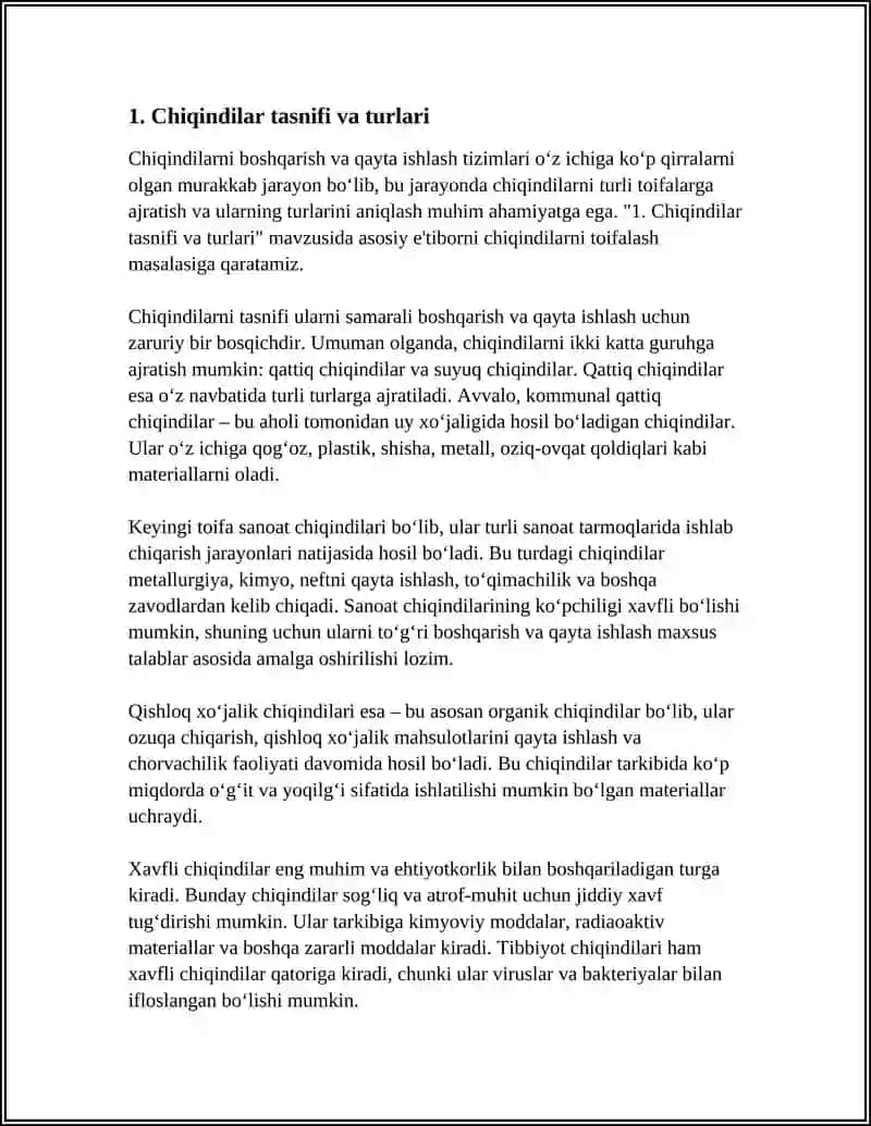CHIQINDILARNI BOSHQARISH VA QAYTA ISHLASH TIZIMLARI 4