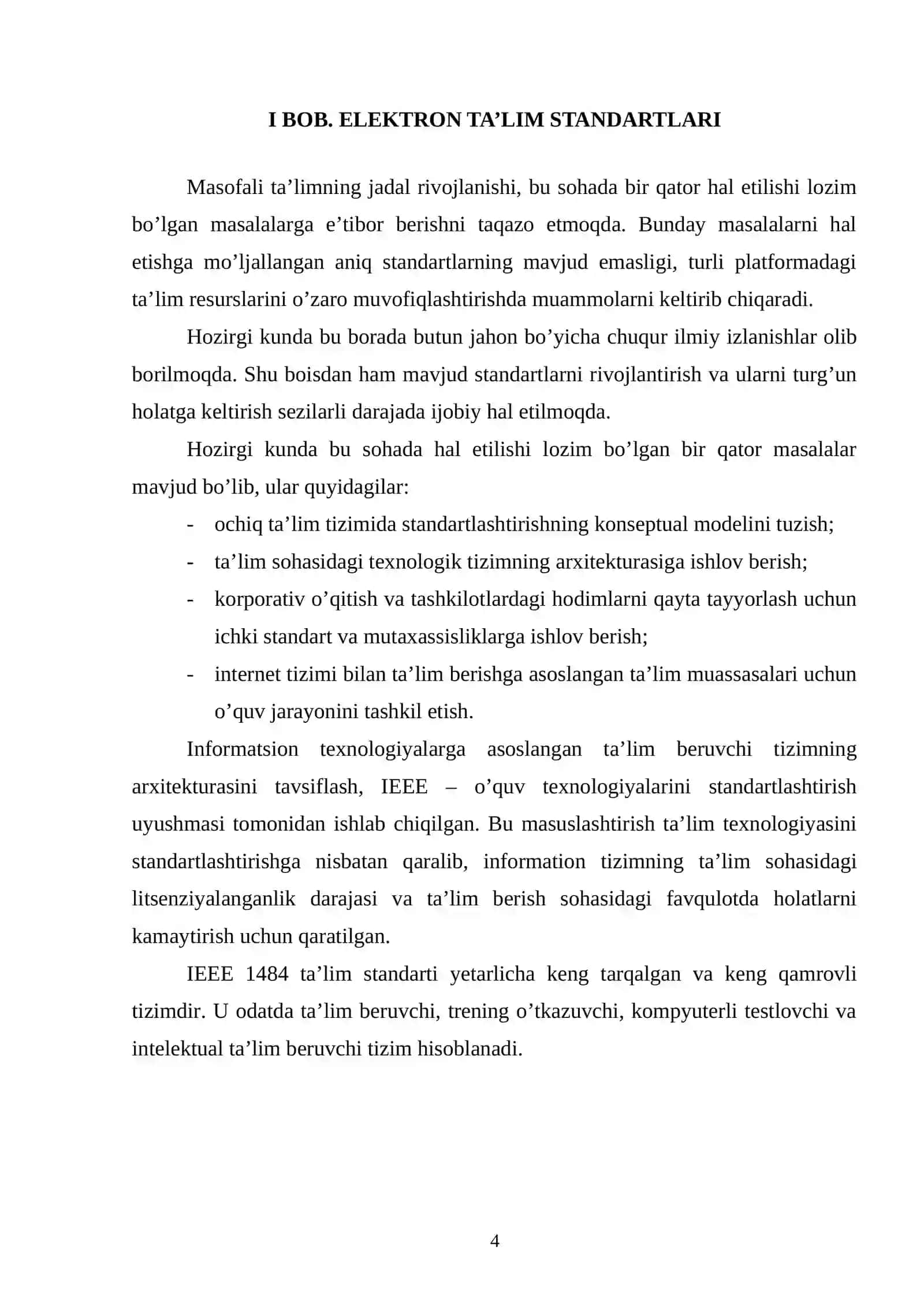 SCORM ta'lim standarti diplom ish BMI 4